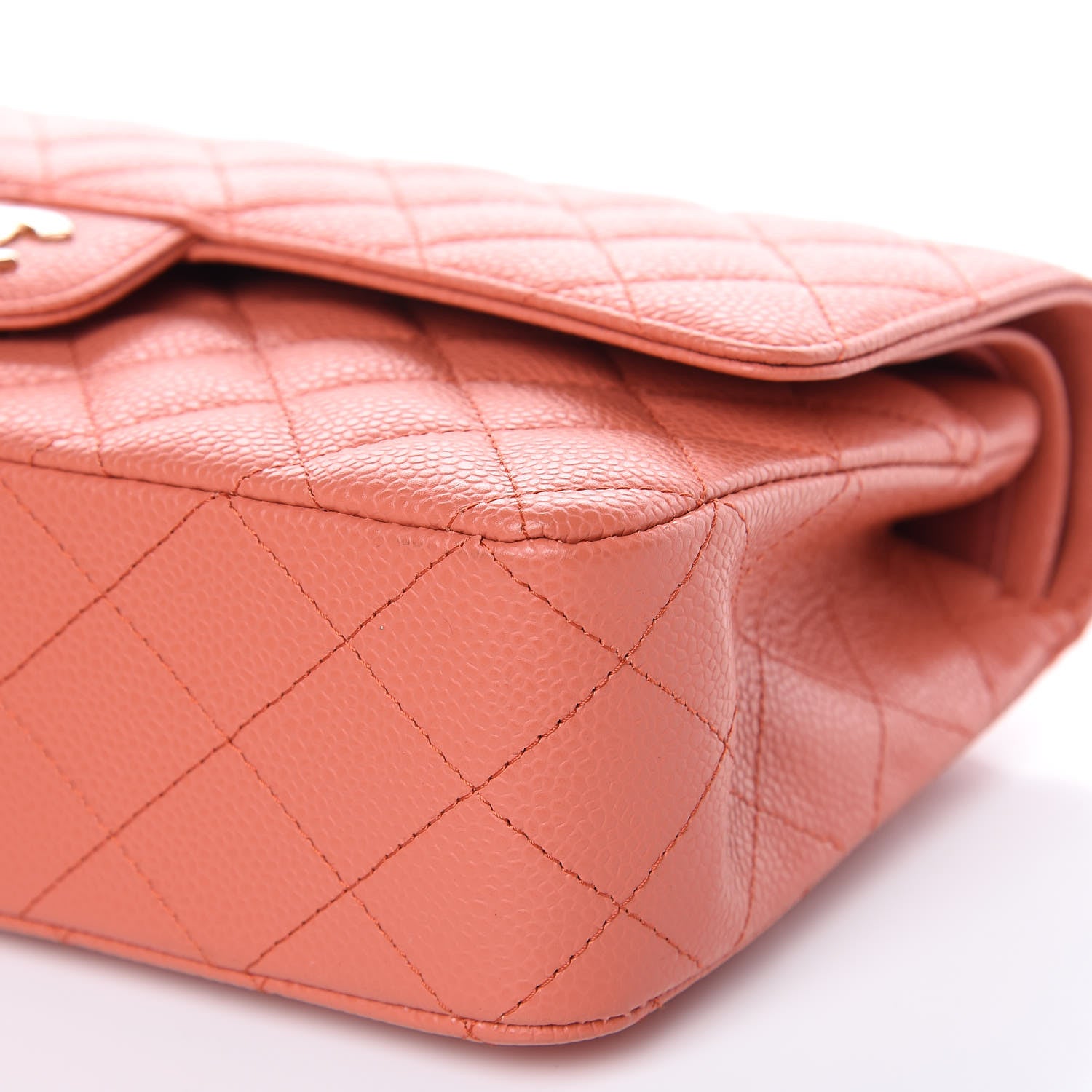 Chanel Caviar Quilted Medium Double Flap Coral 10 of 10