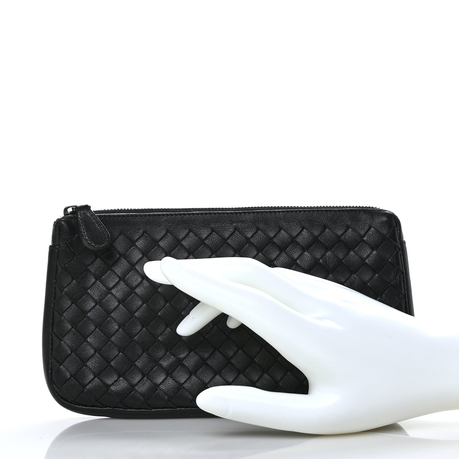 Bottega Veneta Nappa Intrecciato Zip Pouch Black 2 of 9