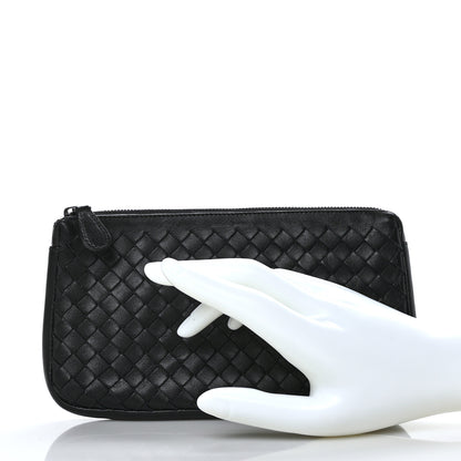 Bottega Veneta Nappa Intrecciato Zip Pouch Black 2 of 9