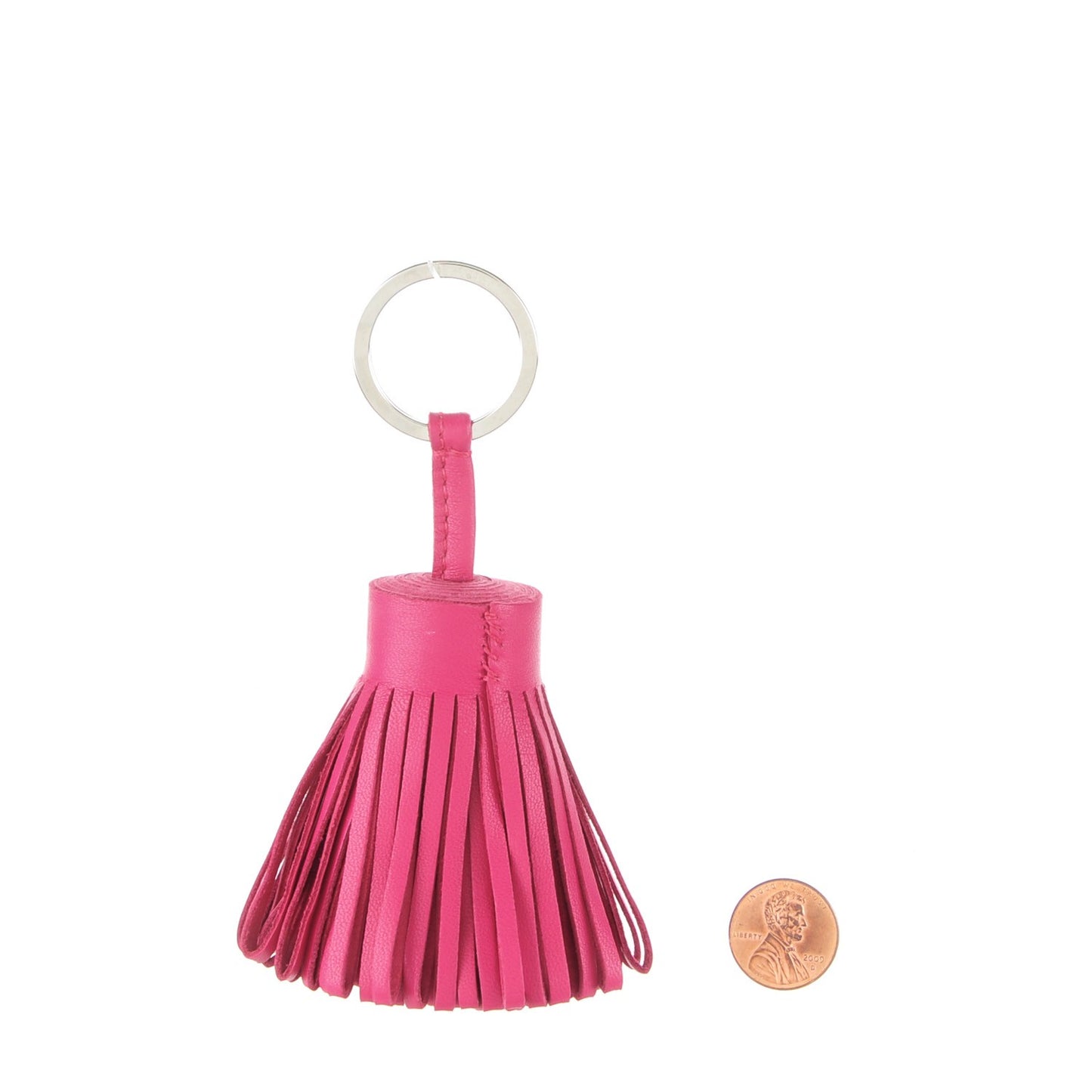 Lambskin Carmen Tassel Key Holder Rose Shocking