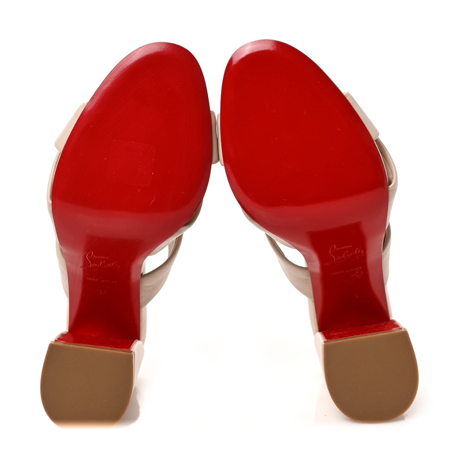 Christian Louboutin Nappa Disco Clue 85 Mules 37 Leche 5 of 8