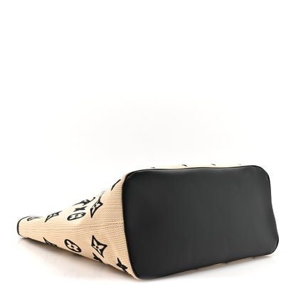 Louis Vuitton Cotton Monogram Embroidered Neverfull MM Beige Black 5 of 11