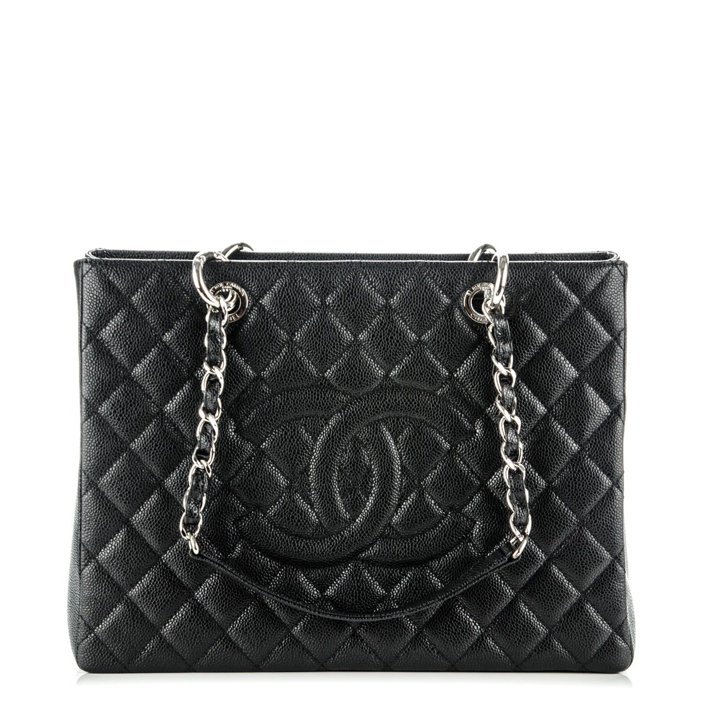 Caviar Quilted Grand Shopping Tote GST Black