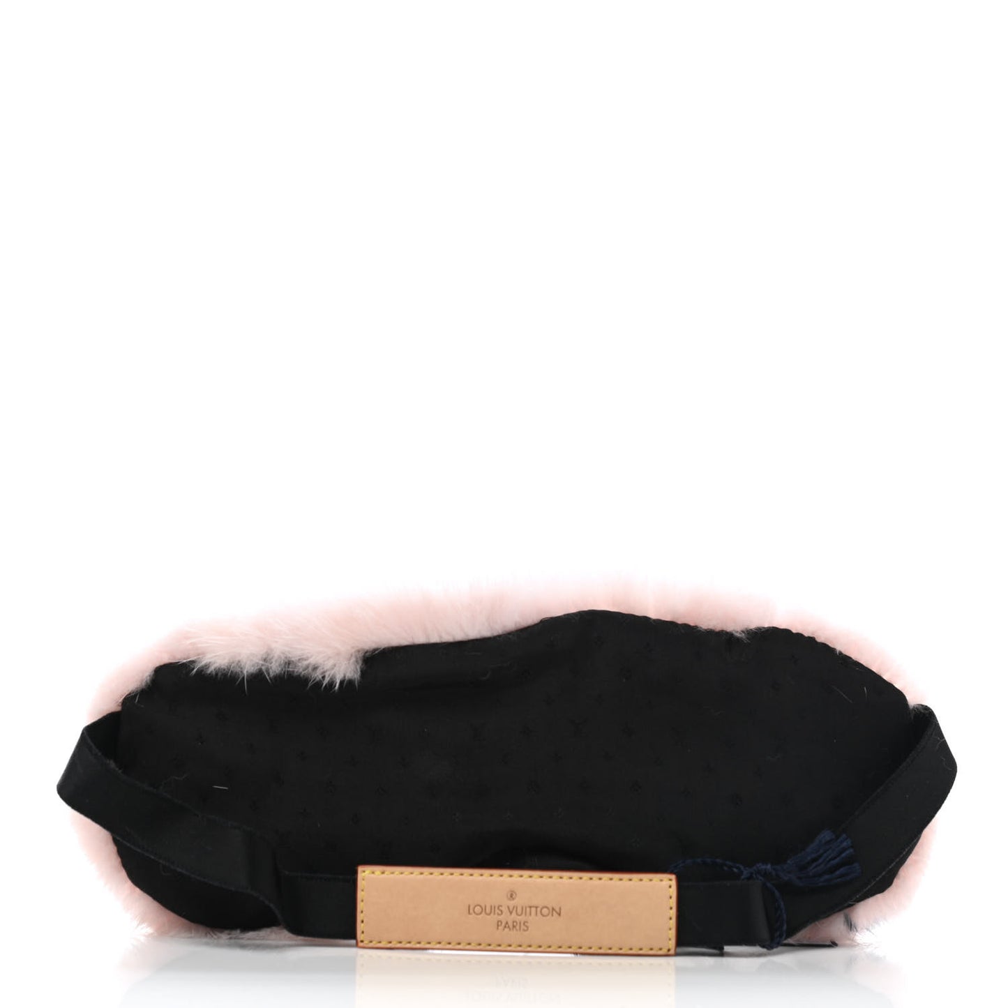 Monogram Mink Fur Sleep Mask Light Pink