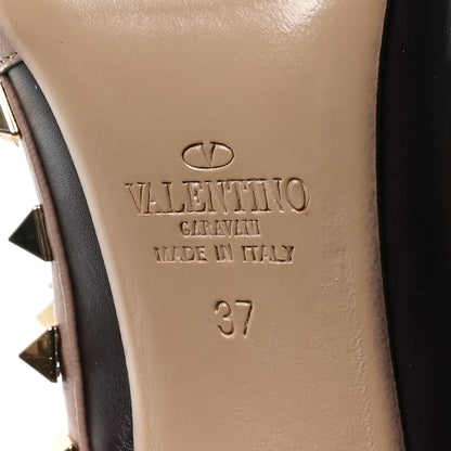 Valentino Garavani Calfskin Nappa Rockstud Ankle Strap 100mm Pumps 37 Cacao Poudre 7 of 8