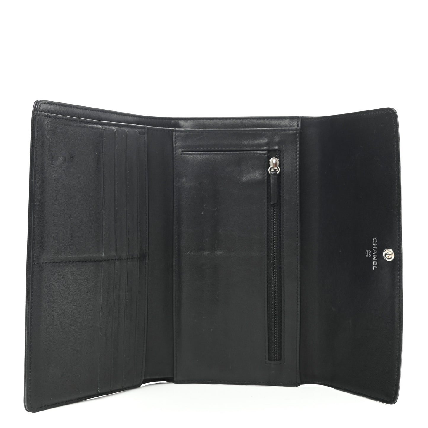 Caviar Sevruga Long Flap Wallet Black