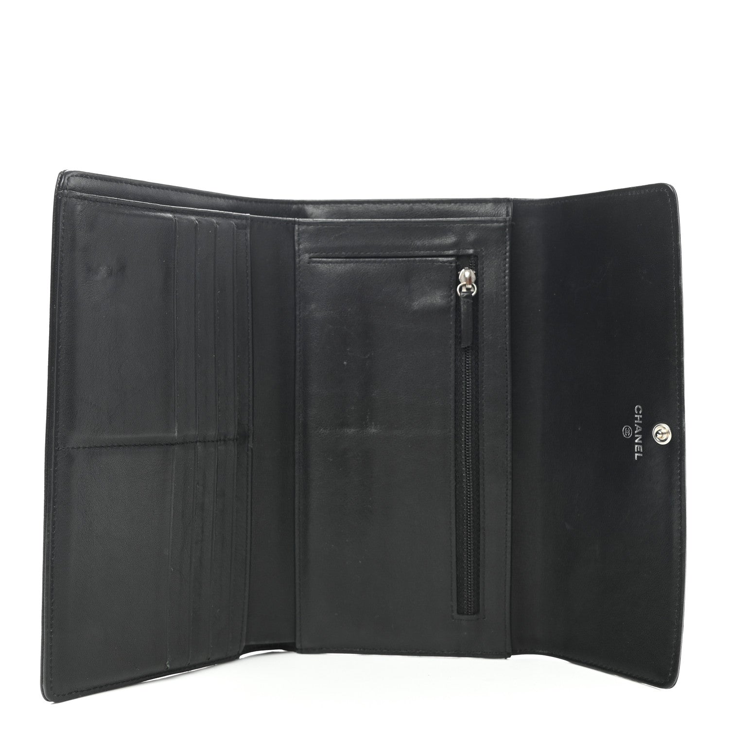 Chanel Caviar Sevruga Long Flap Wallet Black 5 of 8