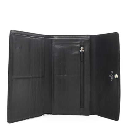 Chanel Caviar Sevruga Long Flap Wallet Black 5 of 8