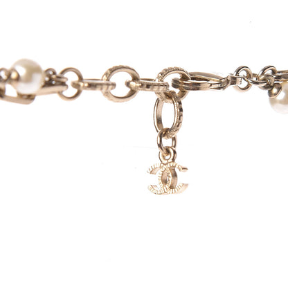 Chanel Metal Resin Bead Pearl CC Necklace Red Blue 5 of 9