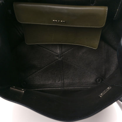 Prada City Calfskin Convertible Top Handle Tote Militare Green Black 5 of 14