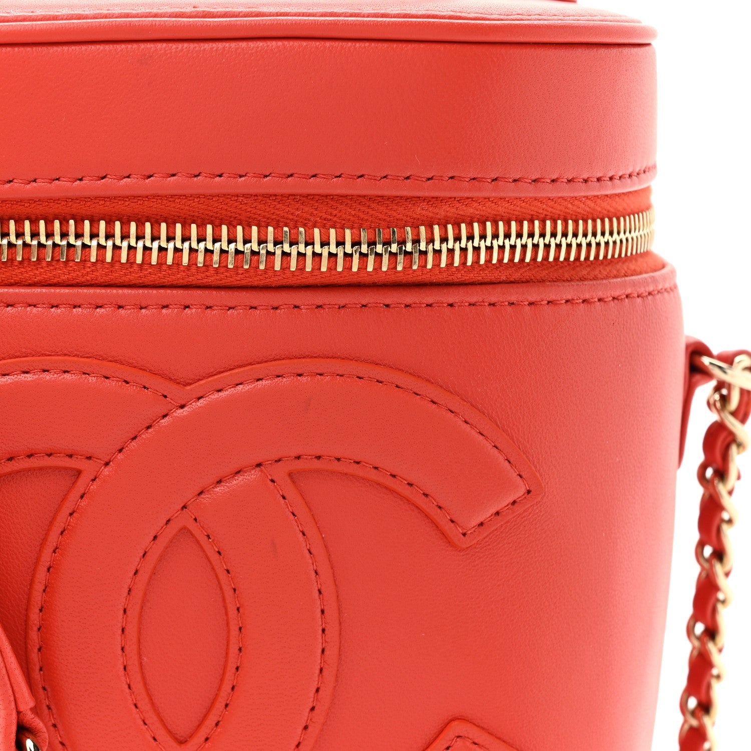 Chanel Lambskin Timeless Vanity Cosmetic Case Red 8 of 11
