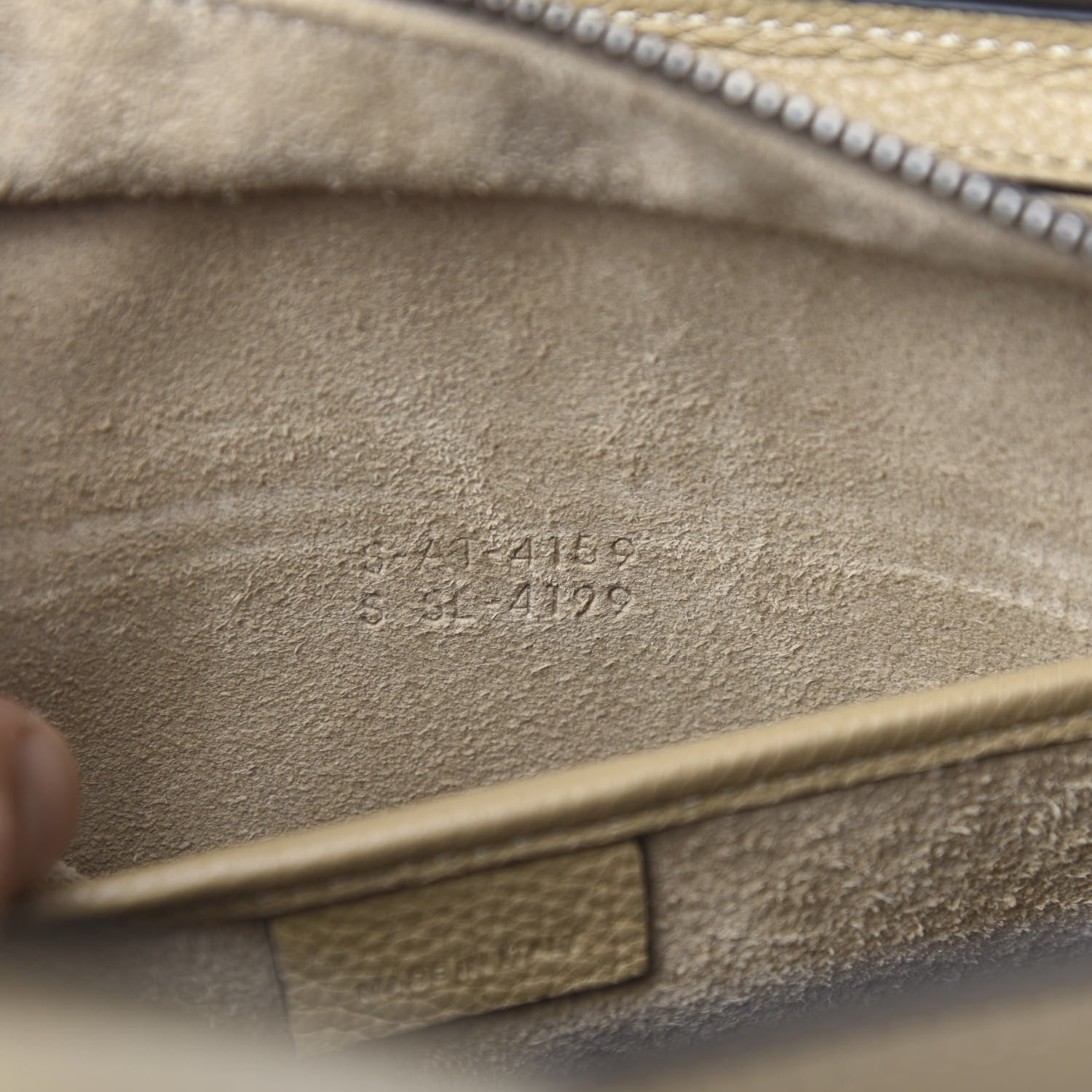 Celine Drummed Calfskin Nano Luggage Dune 9 of 11