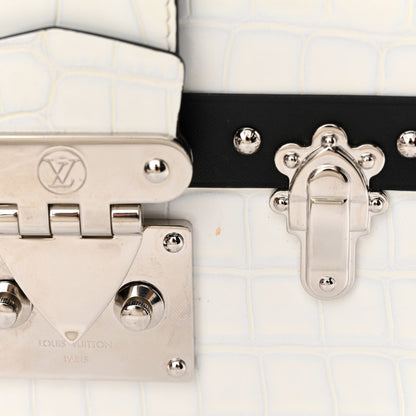 Louis Vuitton Alligator Petite Malle White Black 11 of 11