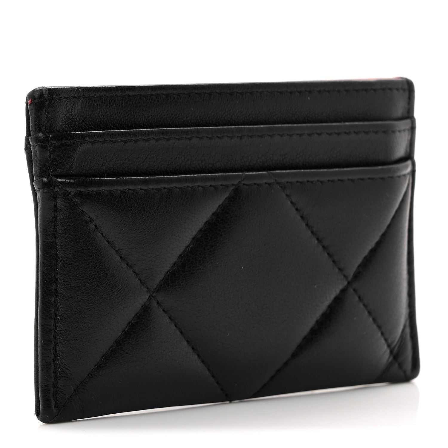 Chanel Lambskin Quilted Chanel 19 Card Holder Black 3 of 9