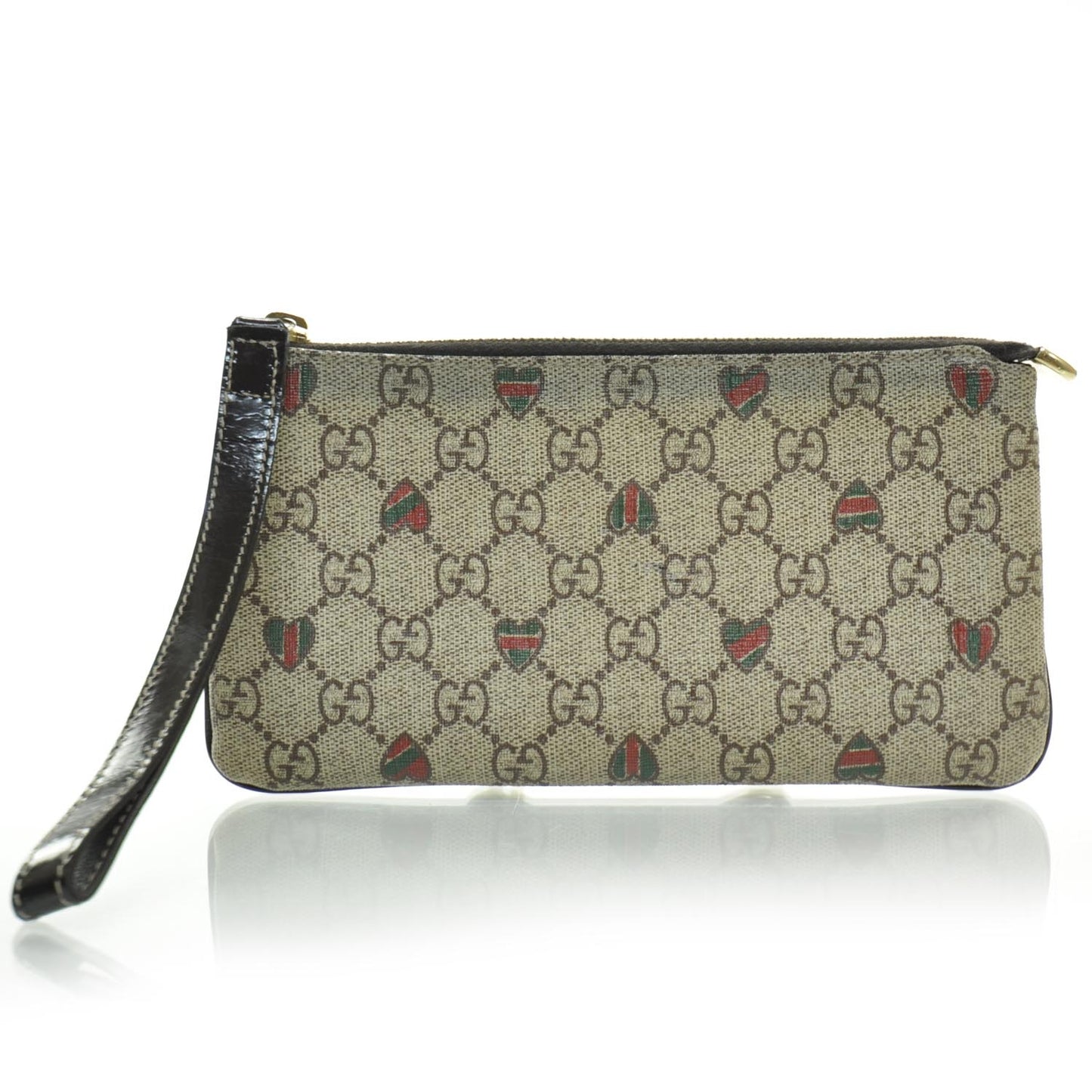 Monogram Hearts Wristlet