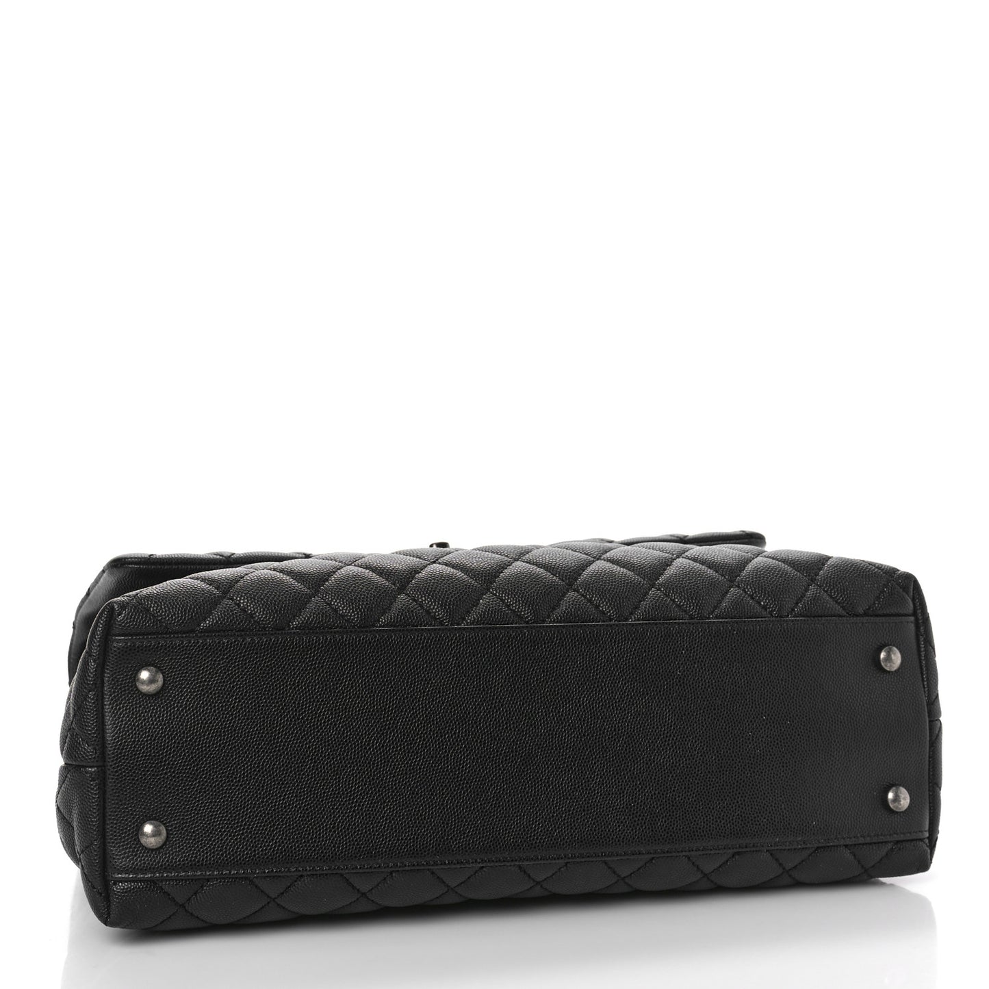Caviar Quilted Medium Coco Handle Flap Black