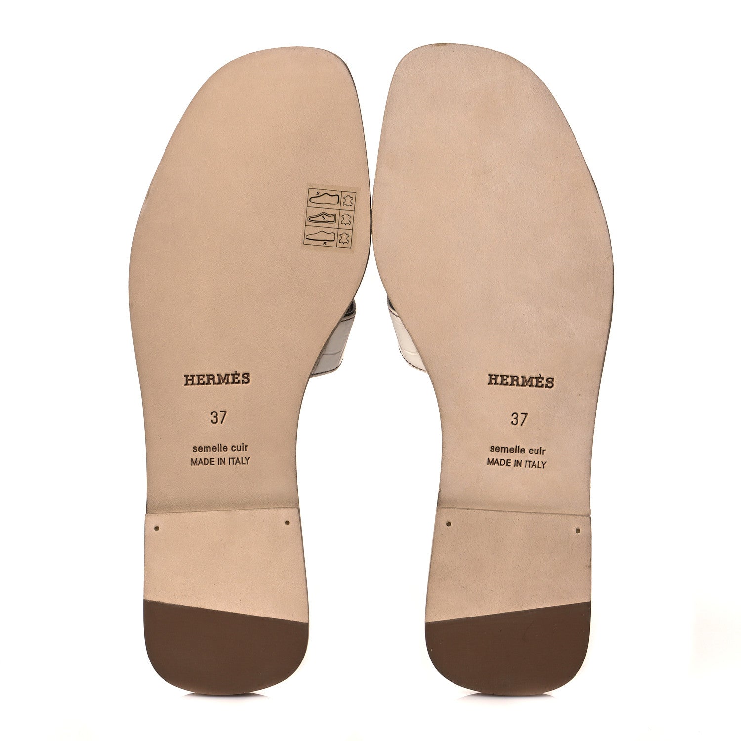 Hermes Matte Niloticus Crocodile Himalaya Oran Sandals 37 Blanc 5 of 9