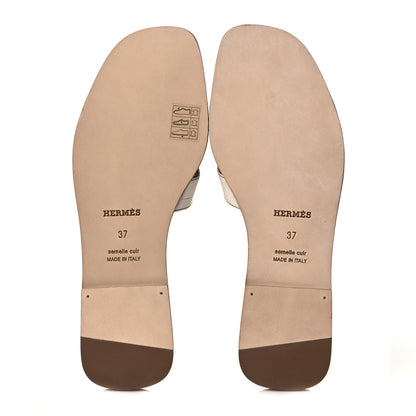 Hermes Matte Niloticus Crocodile Himalaya Oran Sandals 37 Blanc 5 of 9