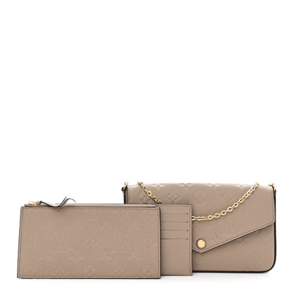Louis Vuitton Empreinte Pochette Felicie Chain Wallet Tourterelle 1 of 12