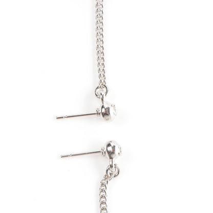 Chanel Baguette Crystal CC Dangle Earrings Silver 3 of 3
