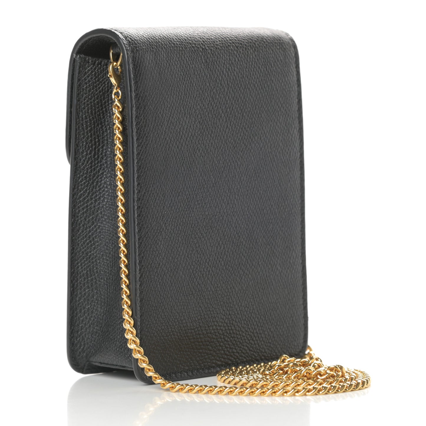 Calfskin Vlogo Phone Pouch Black