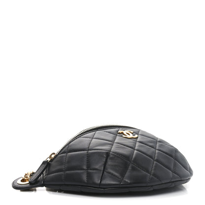Chanel Lambskin Quilted Pearl Crush Belt Bag Black 4 of 10
