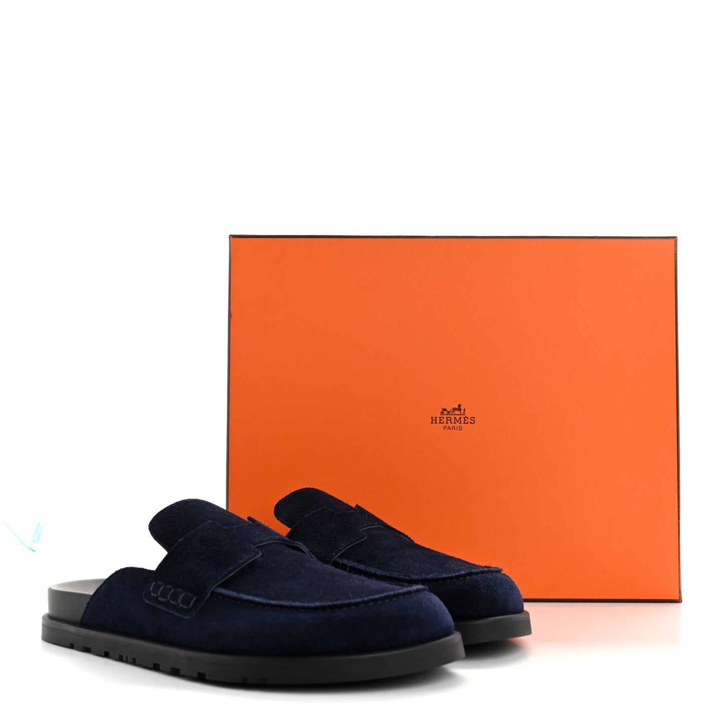 Suede Calfskin Go Mules 42 Bleu Ocean