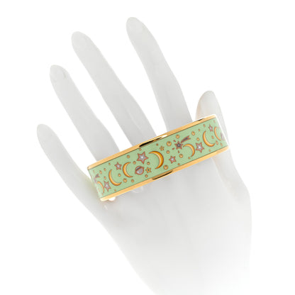 Hermes Enamel Printed Wide Moon Stars Bracelet 70 2 of 5