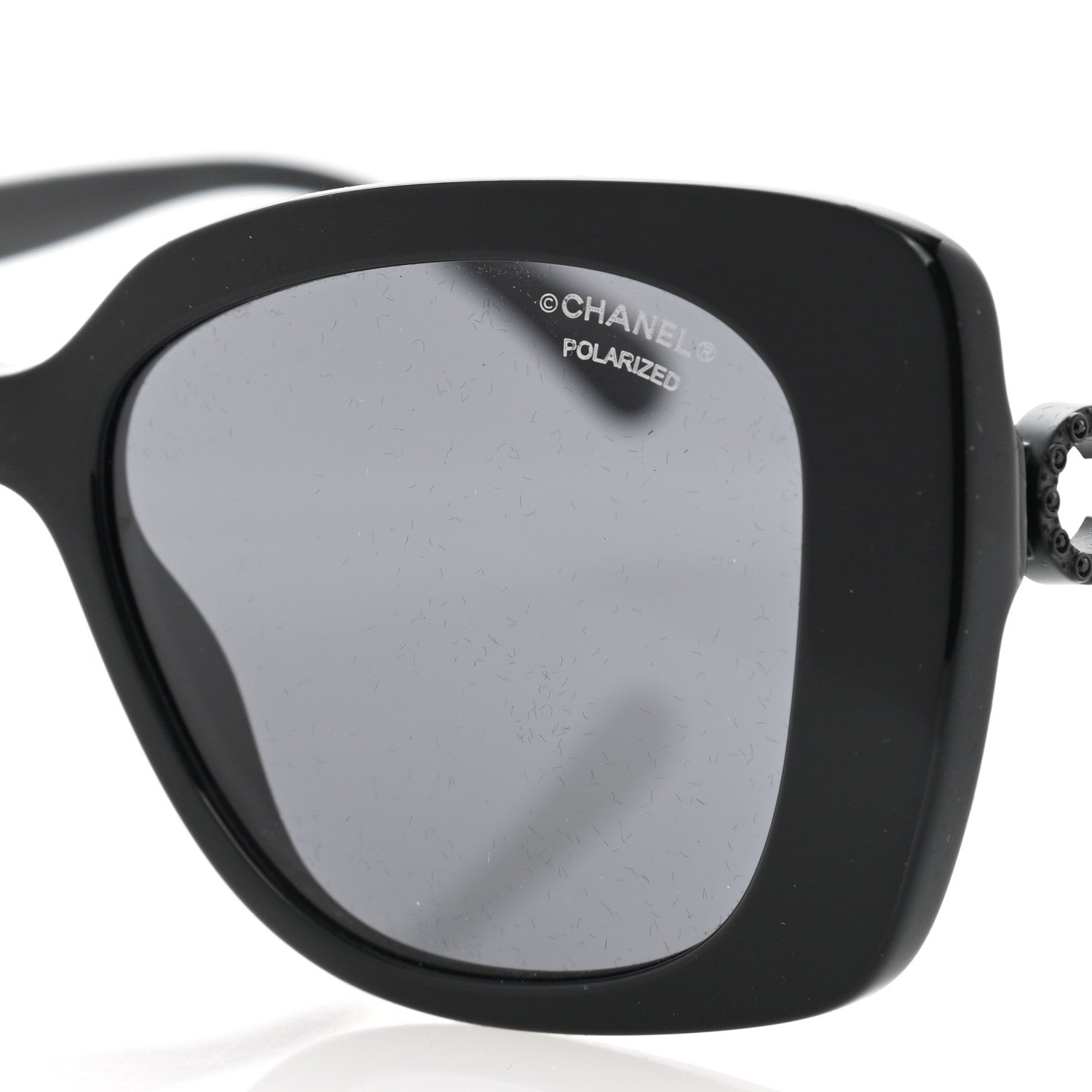 Chanel Acetate Strass Polarized Square Sunglasses 5422-B Black 5 of 8