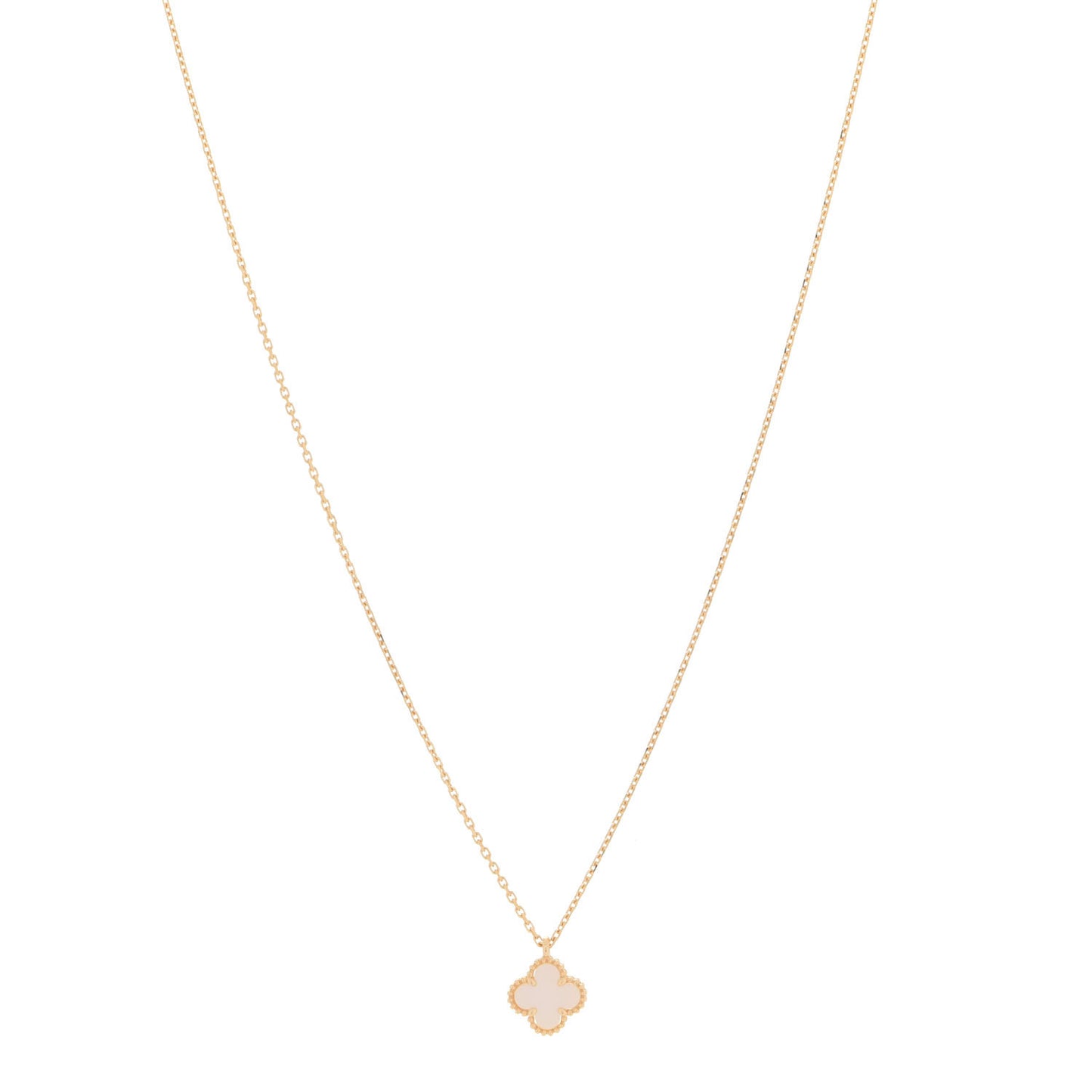 18K Yellow Gold Mother of Pearl Sweet Alhambra Pendant Necklace