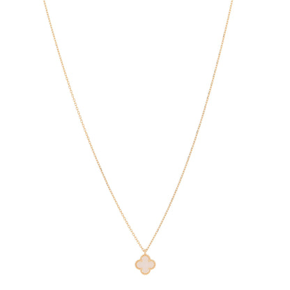 Van Cleef & Arpels 18K Yellow Gold Mother of Pearl Sweet Alhambra Pendant Necklace 1 of 6