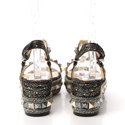 Christian Louboutin Specchio Vintage Pyraclou 60 Platform Sandals 38 Black Gold 5 of 10