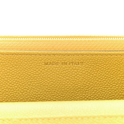Chanel Caviar Quilted Tiny CC Wallet On Chain WOC Yellow 8 of 13