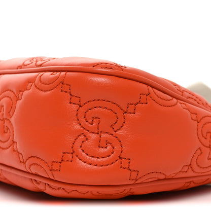 Gucci Calfskin GG Matelasse Chain Handbag Deep Orange Natural 10 of 10