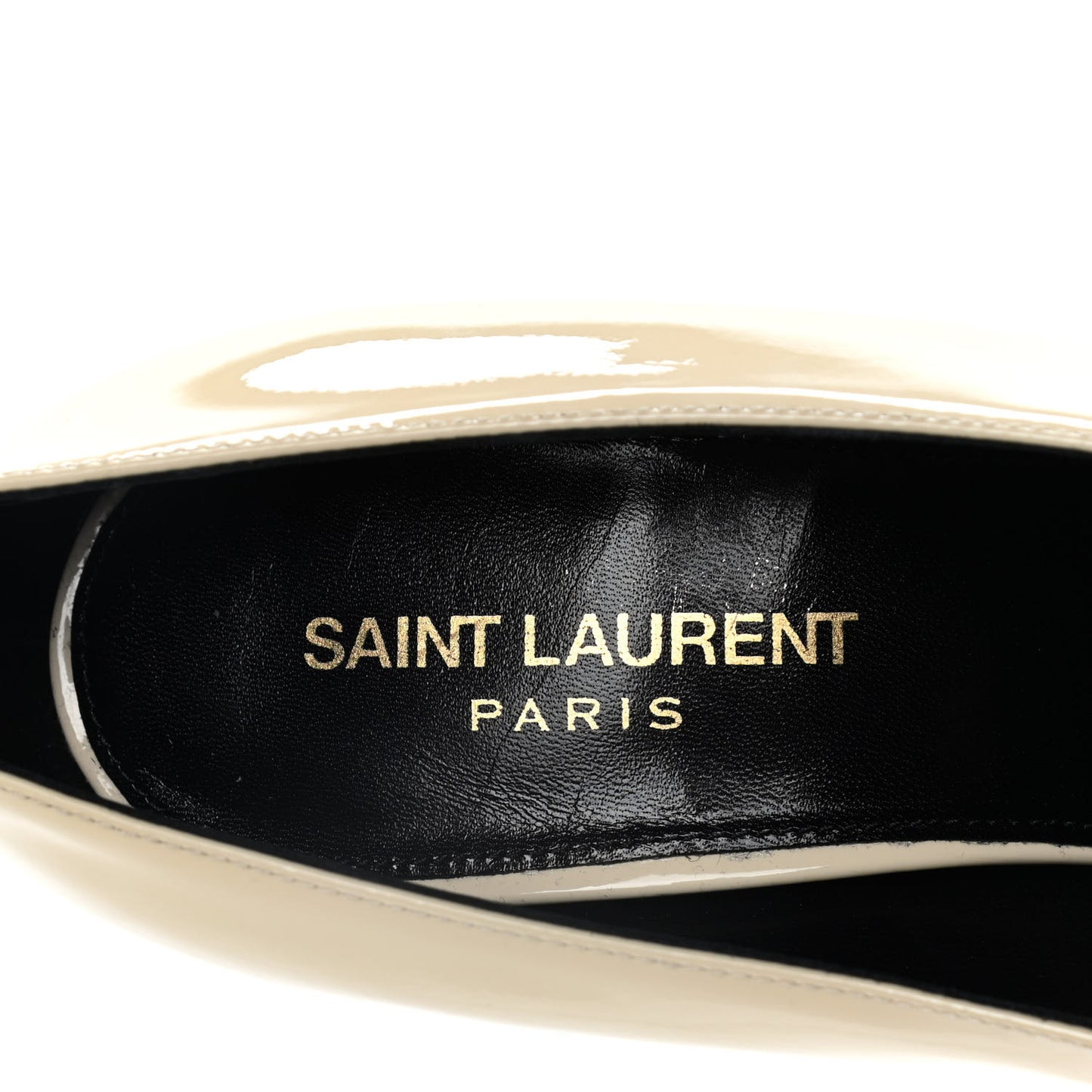 Patent Calfskin Teddy High Vamp 105 Pumps 37.5 White