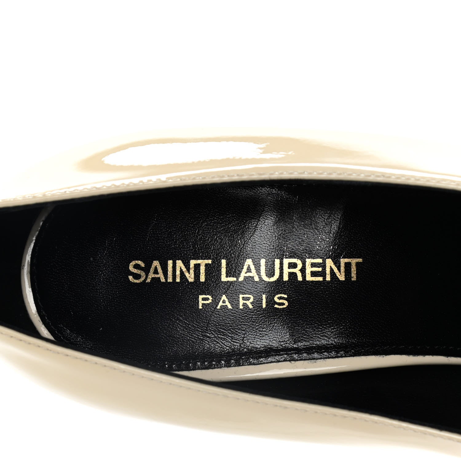 Saint Laurent Patent Calfskin Teddy High Vamp 105 Pumps 37.5 White 7 of 17