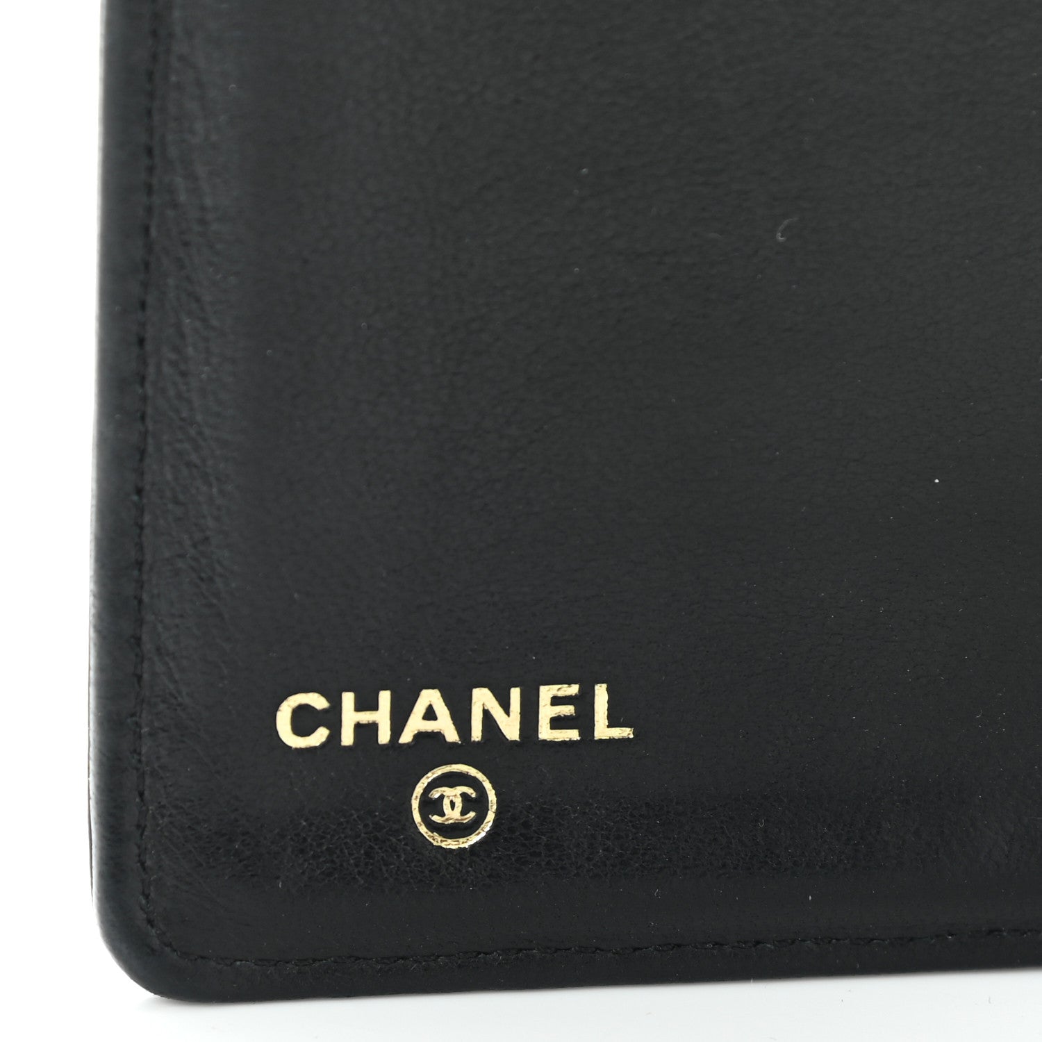 Chanel Lambskin Camellia Embossed Yen Wallet Black 7 of 11