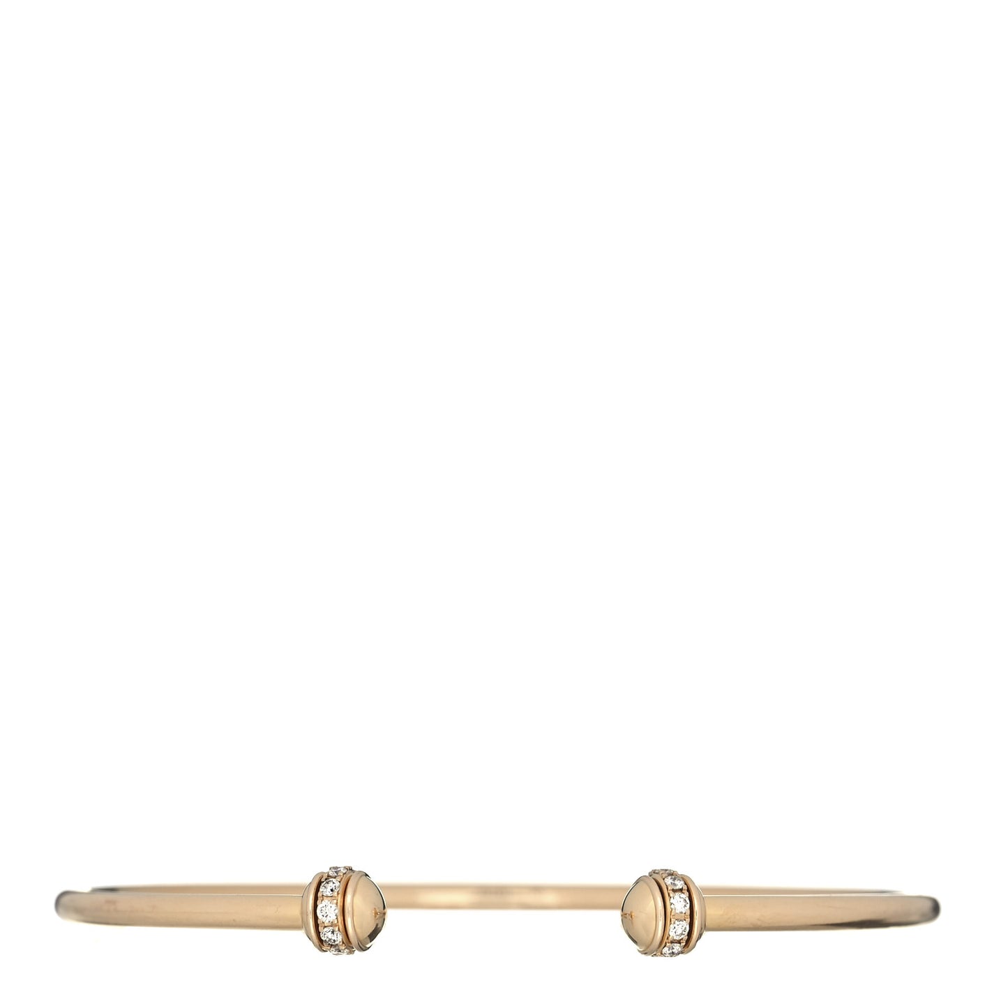 18K Rose Gold Diamond Thin Possession Open Bangle Bracelet
