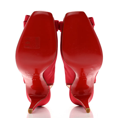 Christian Louboutin Crepe Satin Nooka 100 Pumps 39 Red 5 of 9