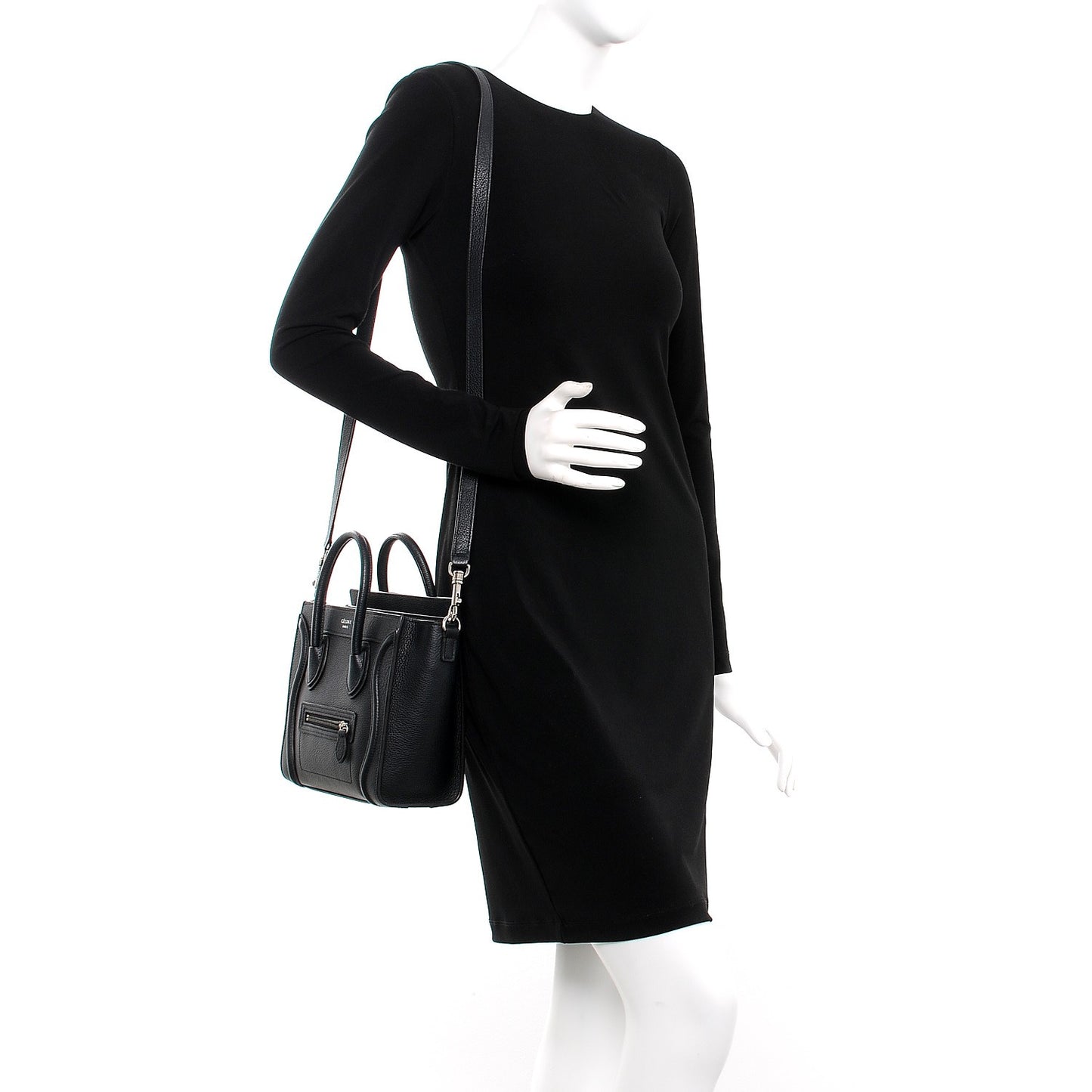 Drummed Calfskin Nano Luggage Black