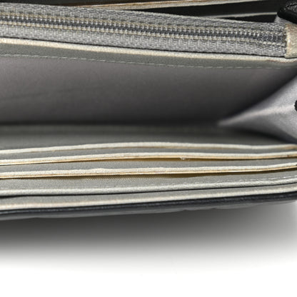 Chanel Lambskin Camellia Embossed Flap Wallet Black 15 of 15