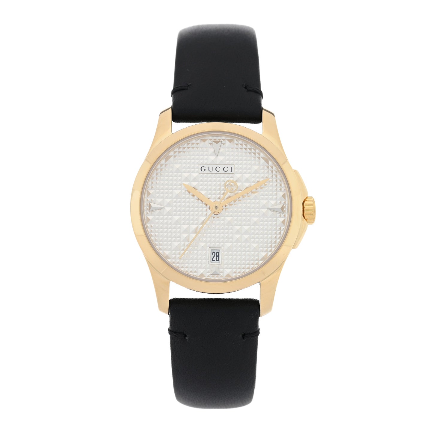 Stainless Steel Calfskin 27mm G-Timeless Diamante Quartz Watch Silver