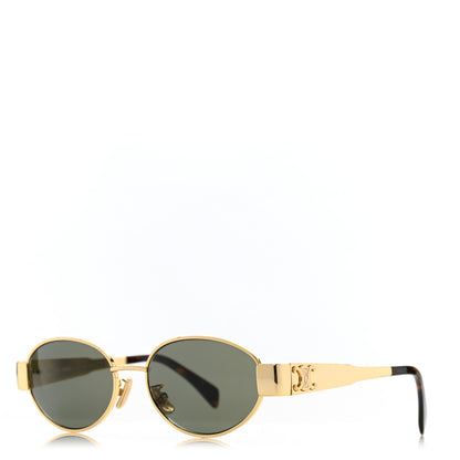Celine Metal Triomphe 01 Sunglasses CL40235U Gold Green 1 of 8