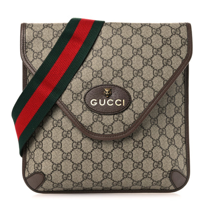 Gucci GG Supreme Monogram Web Medium Neo Vintage Flap Messenger Bag Beige New Acero 1 of 17