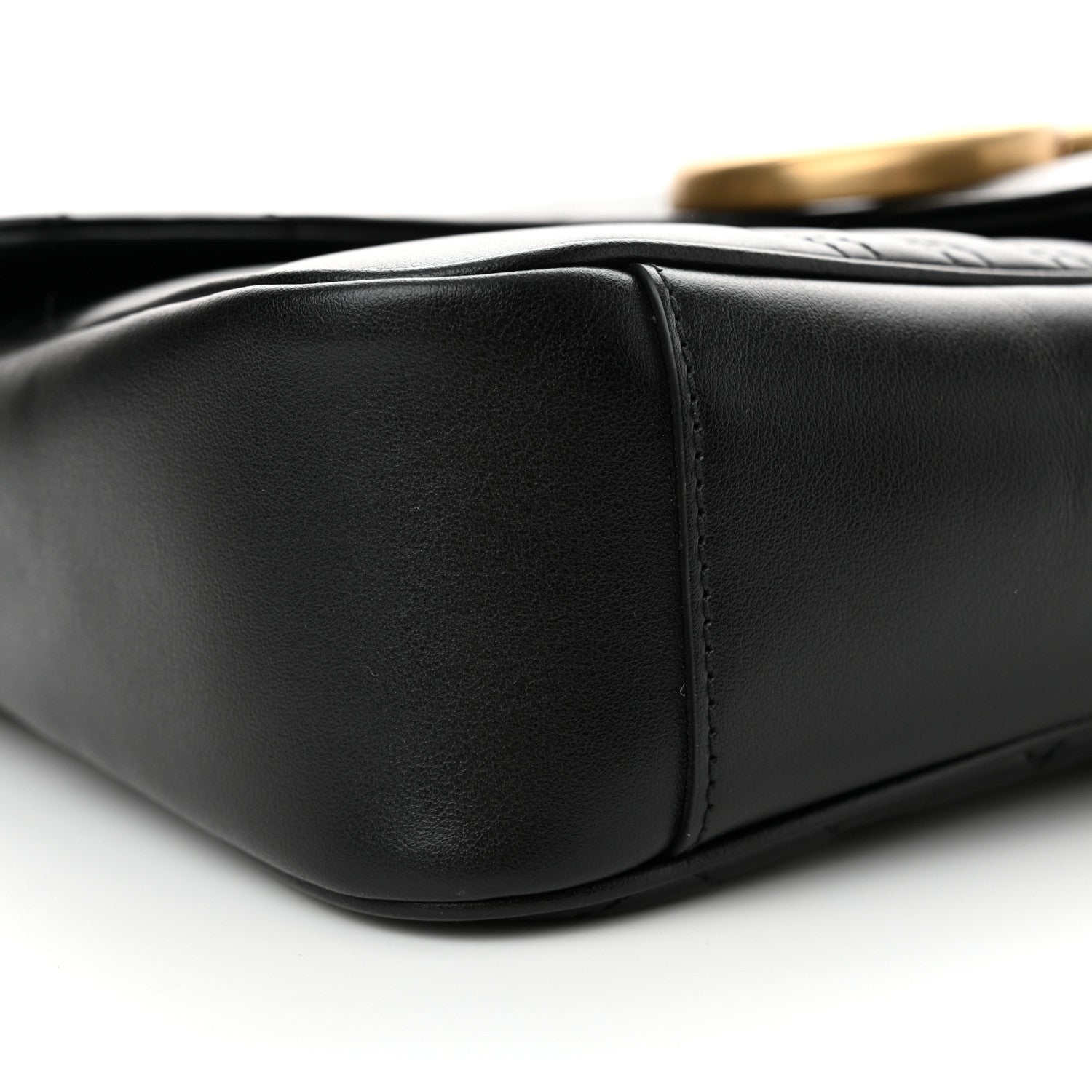 Gucci Calfskin Matelasse Medium GG Marmont Shoulder Bag Black 9 of 11