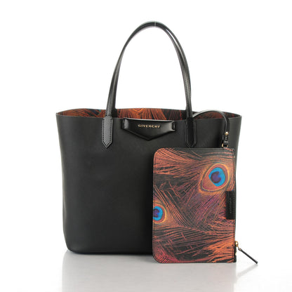 Givenchy Coated Canvas Peacock Print Small Antigona Tote Black 3 of 9