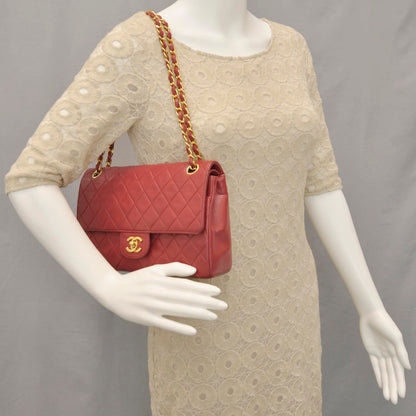 Chanel Lambskin Quilted Medium Double Flap Red 2 of 11