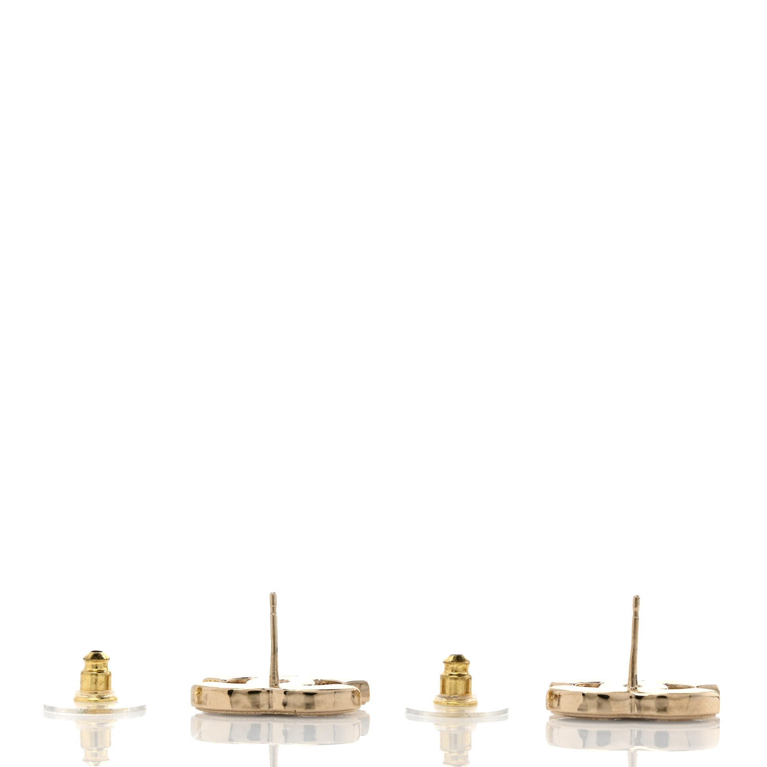 Chanel Metal Enamel CC Earrings Black Gold 3 of 5