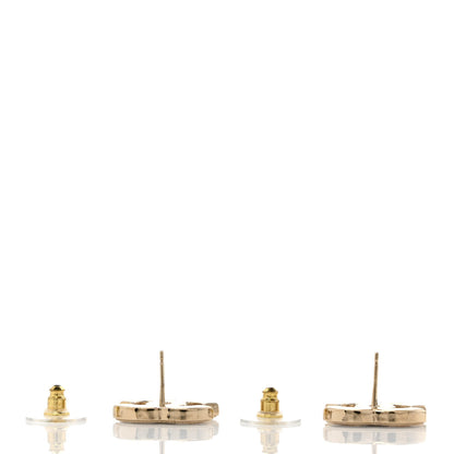Chanel Metal Enamel CC Earrings Black Gold 3 of 5