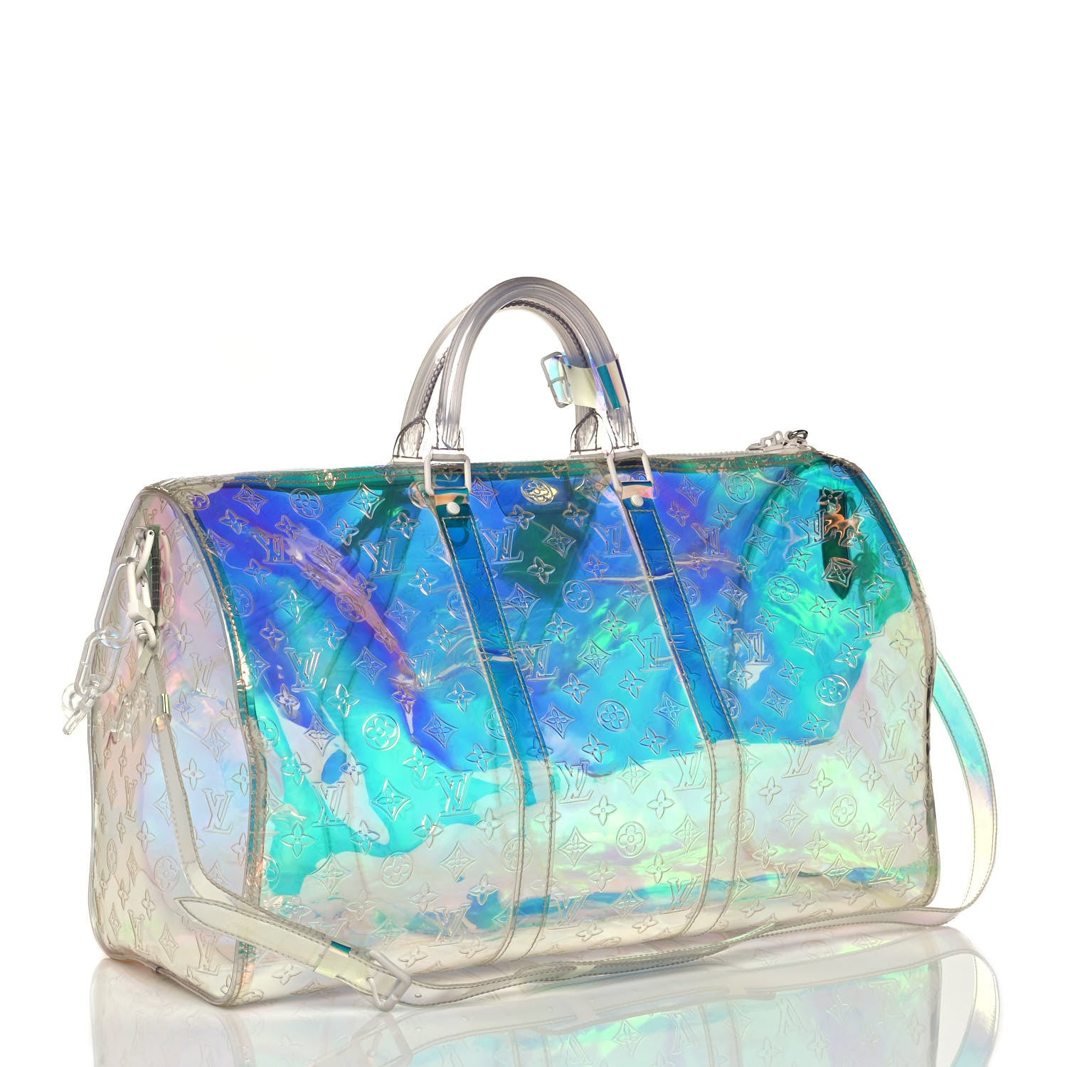 Louis Vuitton PVC Monogram Keepall Bandouliere 50 Iridescent Prism 3 of 13